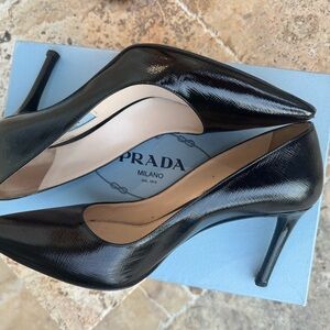 Prada Black Patent Leather Heels